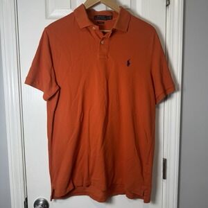 Polo Ralph Lauren Polo Mens Orange‎ Large Classic Fit Short Sleeve Pullover